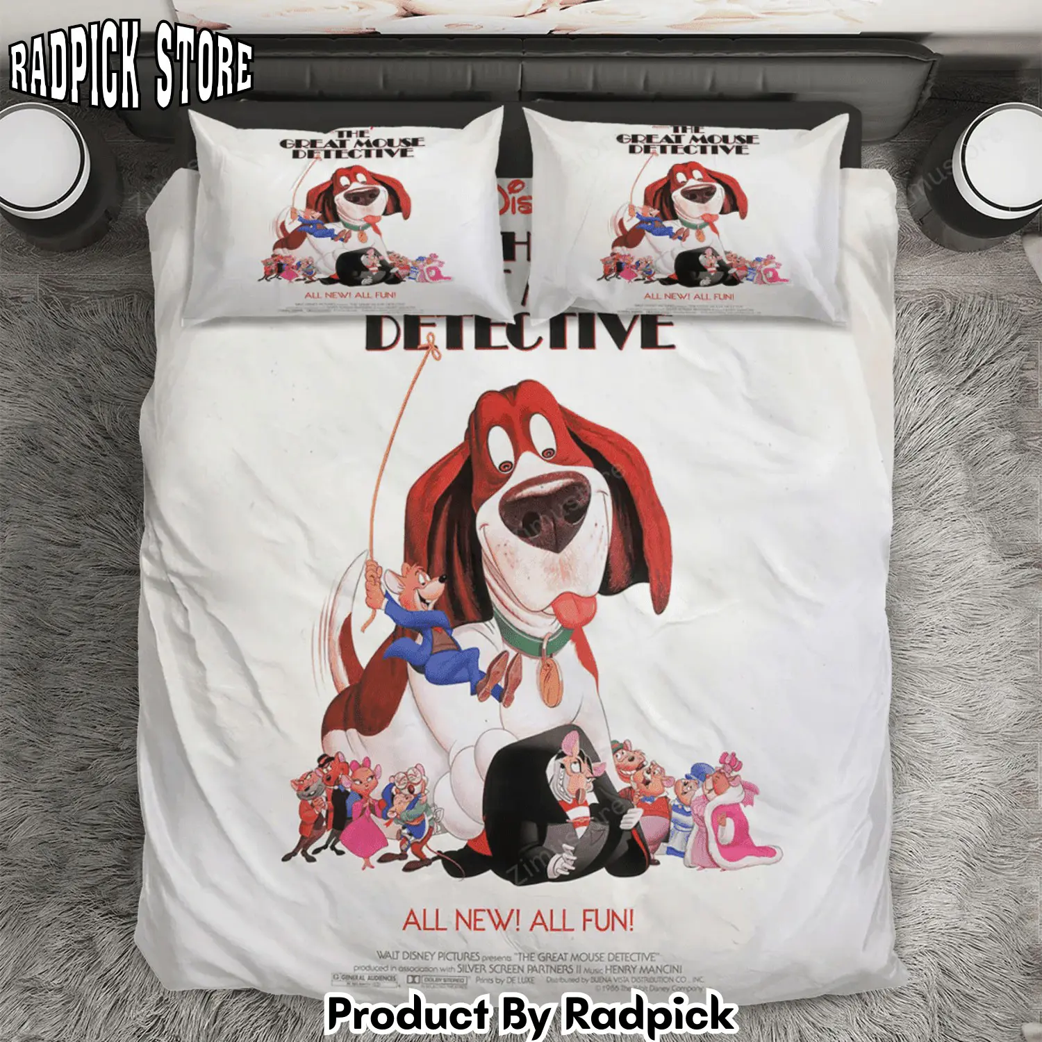 Radpick the great mouse detective poster 1 3pcs 3pcs bedding set duvet cover and pillow cases gift for fan rp3271245